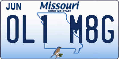 MO license plate OL1M8G