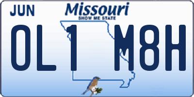MO license plate OL1M8H