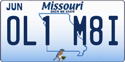 MO license plate OL1M8I