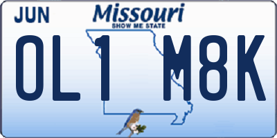 MO license plate OL1M8K