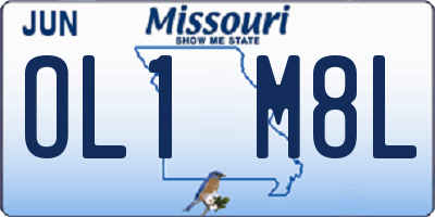 MO license plate OL1M8L