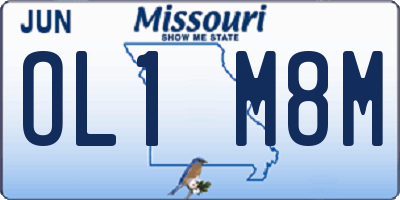 MO license plate OL1M8M