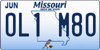 MO license plate OL1M8O
