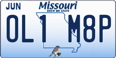 MO license plate OL1M8P