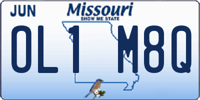 MO license plate OL1M8Q