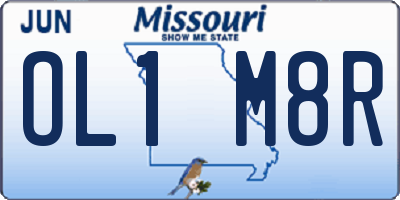 MO license plate OL1M8R