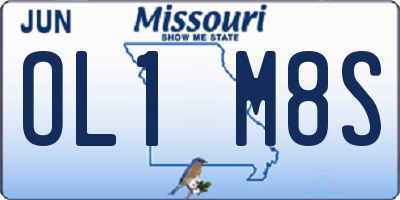 MO license plate OL1M8S
