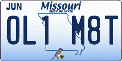 MO license plate OL1M8T