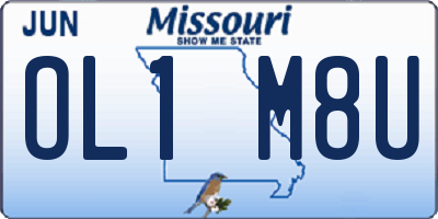 MO license plate OL1M8U