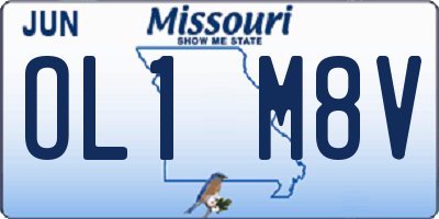 MO license plate OL1M8V