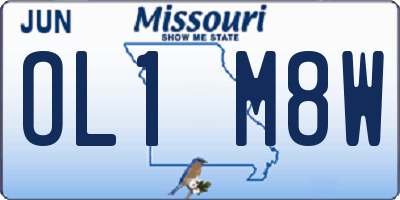 MO license plate OL1M8W