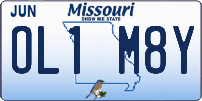 MO license plate OL1M8Y