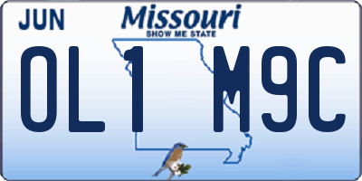 MO license plate OL1M9C