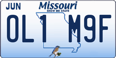 MO license plate OL1M9F