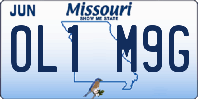 MO license plate OL1M9G