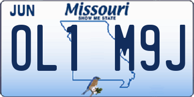 MO license plate OL1M9J