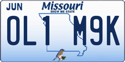 MO license plate OL1M9K