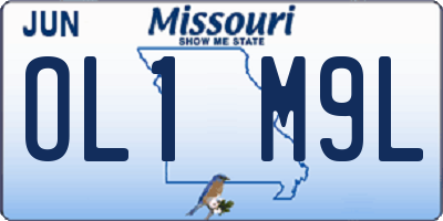 MO license plate OL1M9L