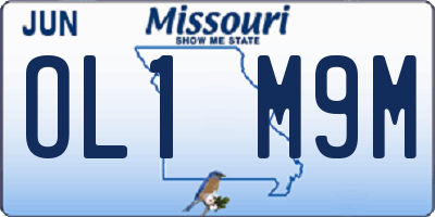 MO license plate OL1M9M