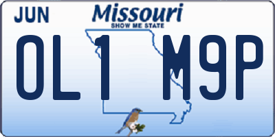 MO license plate OL1M9P