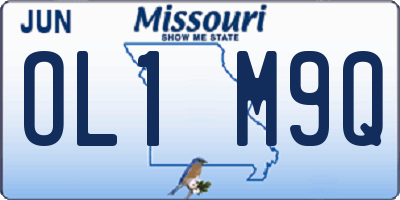 MO license plate OL1M9Q