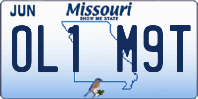 MO license plate OL1M9T