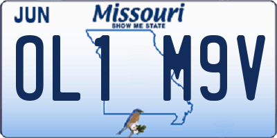 MO license plate OL1M9V