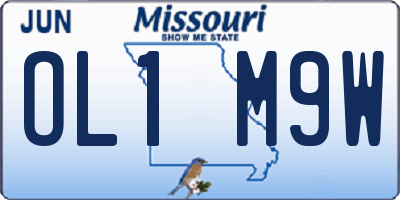 MO license plate OL1M9W
