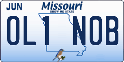 MO license plate OL1N0B