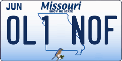 MO license plate OL1N0F