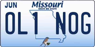 MO license plate OL1N0G