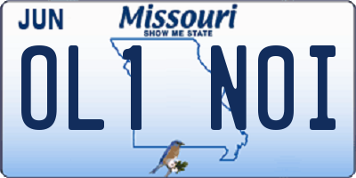 MO license plate OL1N0I
