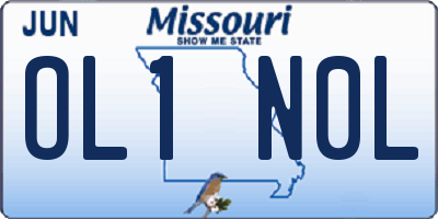 MO license plate OL1N0L