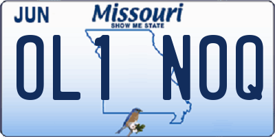 MO license plate OL1N0Q