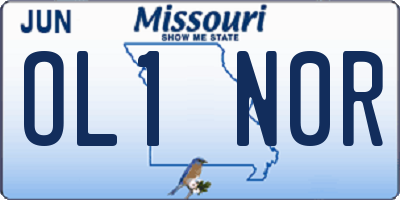 MO license plate OL1N0R