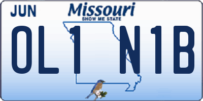MO license plate OL1N1B