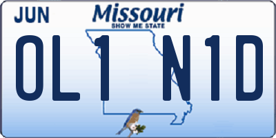 MO license plate OL1N1D