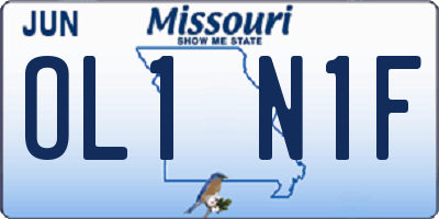 MO license plate OL1N1F