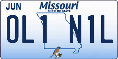 MO license plate OL1N1L