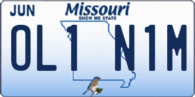 MO license plate OL1N1M