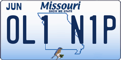 MO license plate OL1N1P