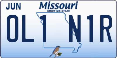MO license plate OL1N1R