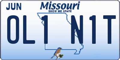 MO license plate OL1N1T
