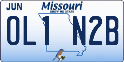 MO license plate OL1N2B
