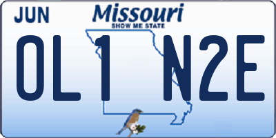 MO license plate OL1N2E