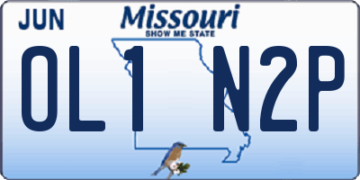 MO license plate OL1N2P
