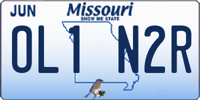 MO license plate OL1N2R