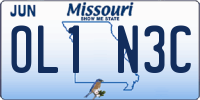 MO license plate OL1N3C