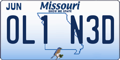 MO license plate OL1N3D
