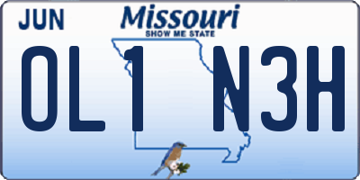 MO license plate OL1N3H
